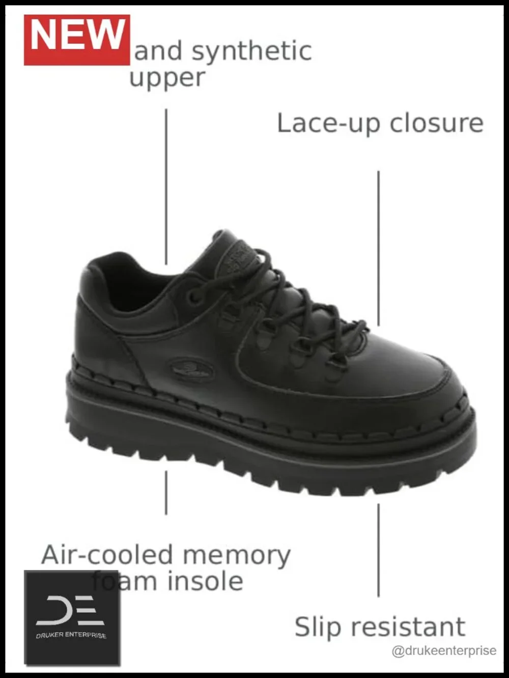 Women's Slip Resistant Work Sneakers with Memory Foam (Lace Up)